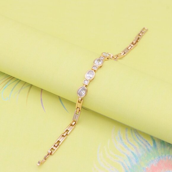 "Elegant Oval CZ Rose Gold Bracelet with Sparkling Accents, XPBL0939 - Picture 2 of 11